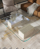Glass with marble Coffee table
