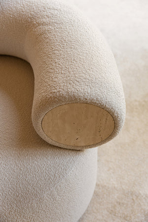 Arm chair with travantine