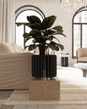 *PRE-ORDER* Caramllo Pot - Charcola Wooden Strips